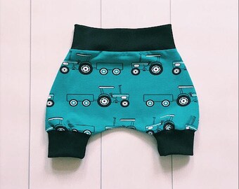 Baby tractor shorts~3 to 6 months~Baby shorts~Cloth bum~Summer shorts~Baby boy shorts~Tractors~Harem shorts~Baby harem~Baby gift~Organic