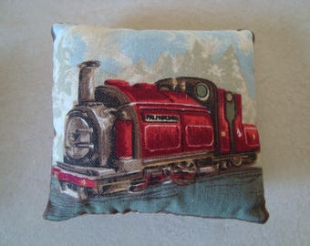 Little cushion for decoration or spade hands - red train