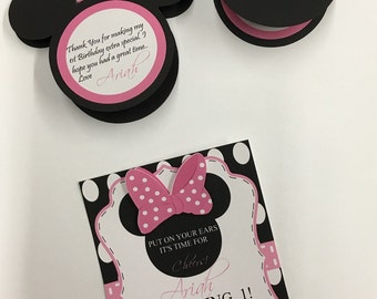 First Birthdays Girls Mouse Ears themed Invitation