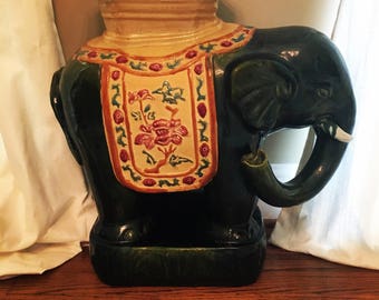 Vintage Terra Cotta Elephant Garden Stool Very Large