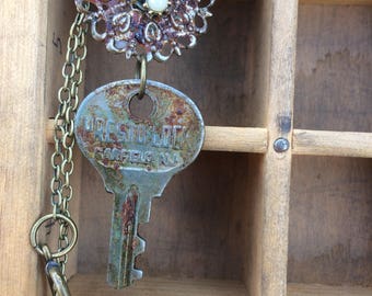 Rusty Key Necklace Pendant