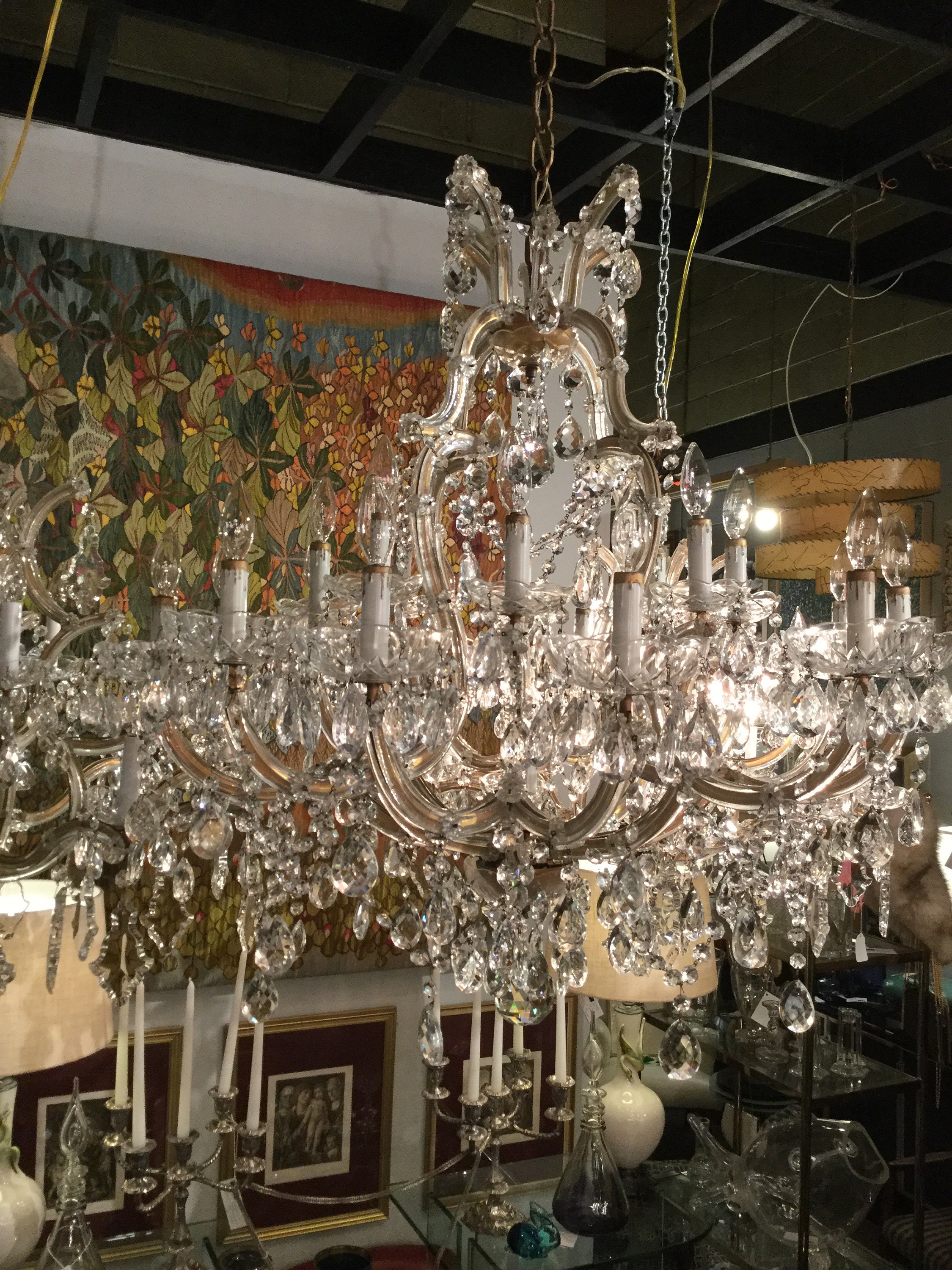 Monumental 21 Lights Maria Therese Italian Hand Cut Crystal Monumental 21 Lights Maria Therese Italian Hand Cut Crystal Chandelier With Bobeche