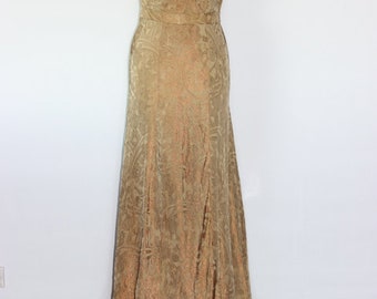 Gold lame evening gown 1940s