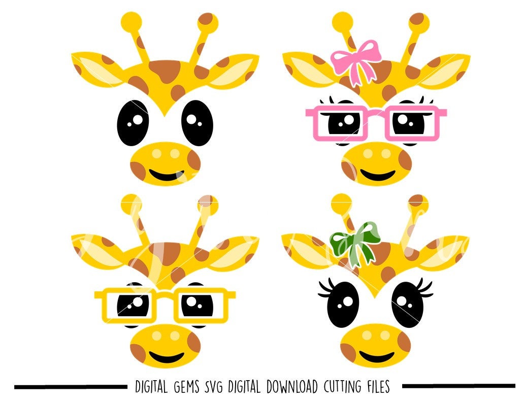 Download Giraffe faces svg / dxf / eps / png files. Digital download.