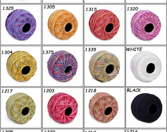 Choose 1 Variegated / Multi Color Crochet Cotton Thread Knitting Yarn 100 Grams Each Ball Size 10