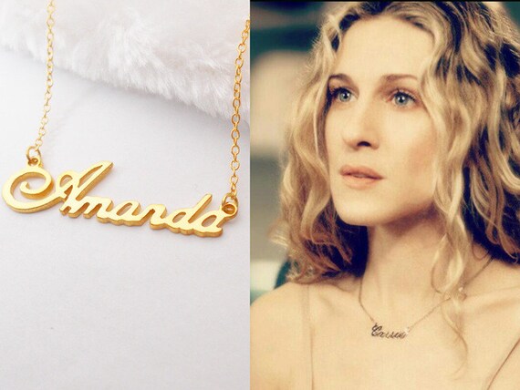Gold Name Necklacepersonalized Carrie Bradshaw Necklacesex