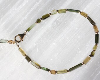 Olive Amber Tourmaline Bracelet