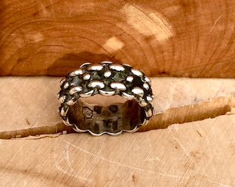 Mens Stamp 925 Mexico Silver Ring Size 8