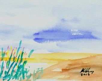 Small watercolor "on the beach 2"
