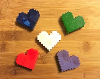 Minecraft Hearts Recycled Crayons | Upcycled, Recycled Crayons, Eco Friendly Crayons