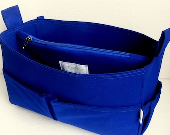 Large Purse organizer insert- Bag organizer in Royal Blue fabric