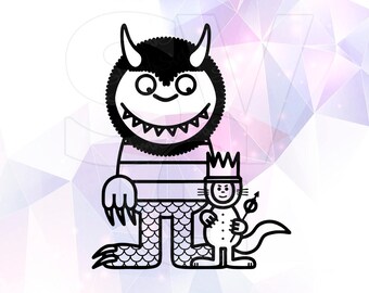 Where the Wild Things are SVG Clipart Monster Party Supply Cut File Cricut Design Silhouette Cameo Decoration Vinyl Decal Stencil Template