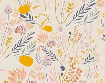 AGF KNIT Floral Fabric Cotton Fabric Jersey Knit Wispy Floral Fabric Art GalleryWispy Daybreak Aura Fabric Art Gallery Fabric Stretch Fabric