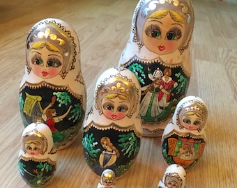 Russian Nesting Dolls - Set of 7 - Just Reduced - Matryoshka - Ornate Painting