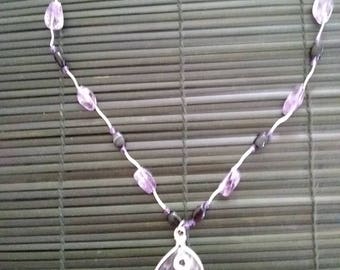 Amethyst, Onyx and Sterling Silver Necklace