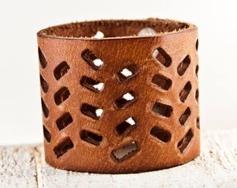 Brown Leather, Leather Jewelry, Leather Bracelets, Distressed Leather, Leather Cuff, Leather Wristbands