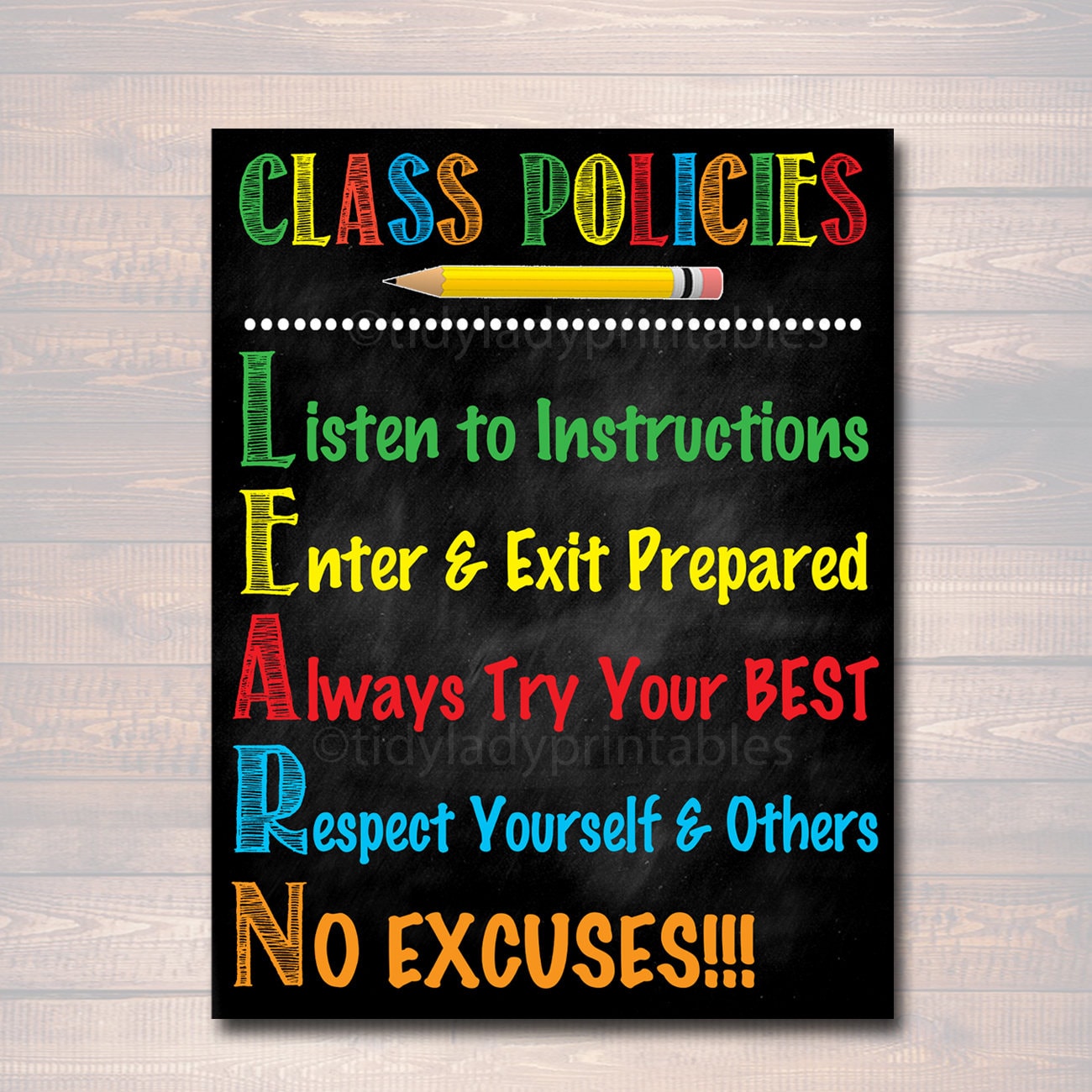 Classroom Decor Classroom Policies Poster Classroom Rules