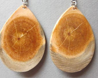 Unique X Lrg Glowing Pine Wood Earrings Glows when backlit handcrafted ExoticwoodJewelryAnd Ecofriendly