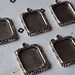 5 Antiqued Silver frame Blank Charms for pictures