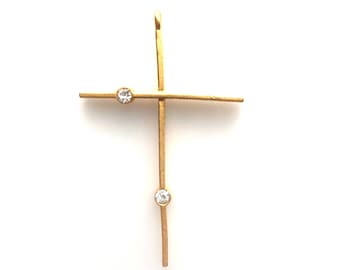 Designer Gold Plated Cross Pendant