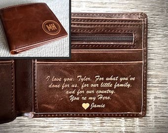 Personalized Mens Wallet - Leather Wallet, The Perfect Mens Gift, Boyfriend Gift, or Groomsmen Gift