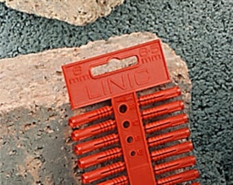Linic 5 x Strips of 6mm Red Fixing Masonry Plastic Wall Plugs, UK Made. (S7656) Free UK Postage