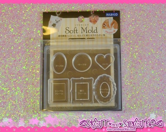 Padico Clay Mold - Plate and Frame - for Soft Clay, Charms, Accessories, Deco, Kawaii, Crafts, Miniature Food