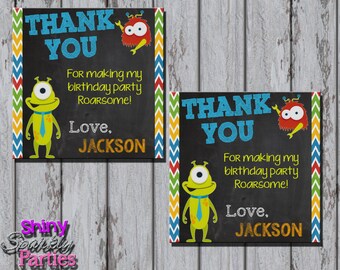 MONSTER FAVOR TAGS, Little Monster Favor Tags, Monster Birthday Party Favor Tags, Little Monster Party Decoration, Monster Bash, Thank You