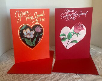 Vintage Valentine's Day Cards and Envelopes by Hallmark / Red Valentine Card for Someone Special