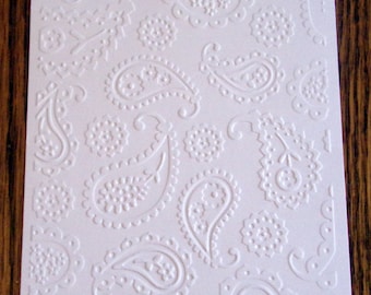 PAISLEY PRINT Embossed Card Stock Panels Perfect for Scrapbooking and Card Making - Set of 12