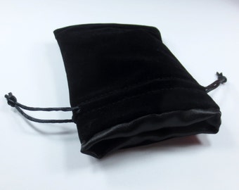 The Black Void Velvet Dice Bag with Satin Lining for Dungeons & Dragons, dnd, also can be used as a velvet jewelry bag