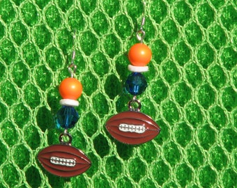 Gator football team color dangle earrings