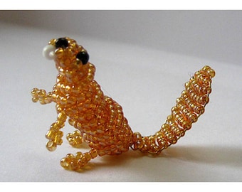 Miniature Beaver seed beads and copper wire
