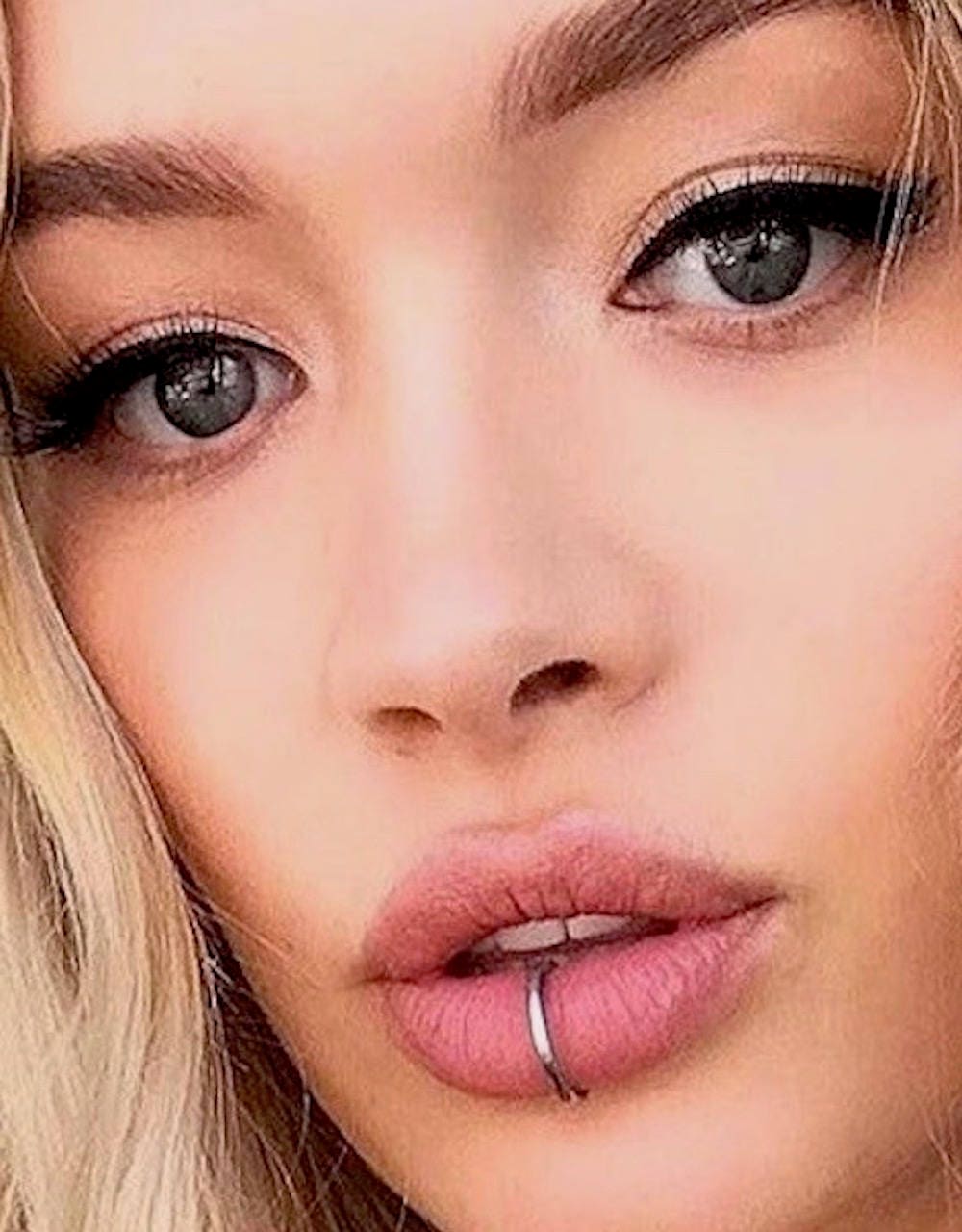 Silver Fake  Lip Ring  Body Jewelry Lip Ring  Fake  Lip