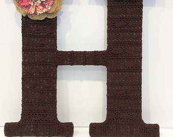 Front Door Decor, Fall Front Door Decor, Front Porch Decor, Door Letter, Decorative Letters, Lace Letters, Fall Front Porch, Gift for Her