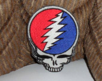 Grateful Dead Steal Your Face Die Cut Embroidered iron on Patch 4"