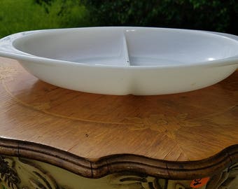 Pyrex True Opal 1063 Divided Dish