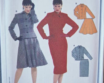 BURDA Sewing Pattern 8164 Misses' Fitted Jacket, Pencil Skirt and Flared Skirt Suit Pattern UNCUT Factory Folds Sizes 6-8-10-12-14-16-18