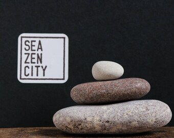 Stone Stack - Coastal Meditation Altar - Small Relaxation Gift - Beach Stone Bathroom Decor - Mindfulness - Zen - Minimmalist