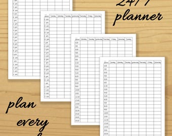 24 hour planner etsy