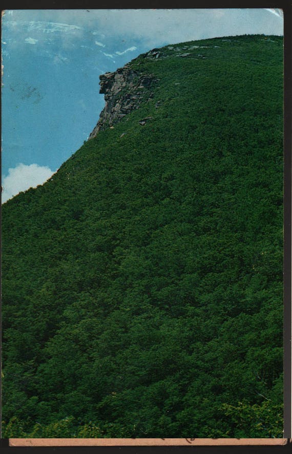 Old Man of the Mountains + Franconia Notch, New Hampshire + Vintage Souvenir Postcard