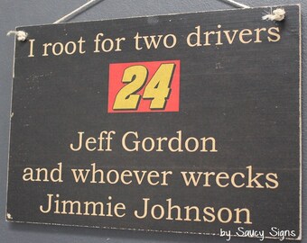 Jeff Gordon versus Jimmie Johnson Racing Drivers Sign