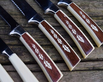 Vintage Regent Sheffield England Stainless Carving Knives/Fork and Steak Knives