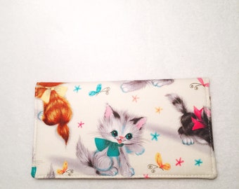 Checkbook Cover - Checkbook cover Duplicate checks - Fabric Checkbook - Checkbook cover for women - Checkbook cover Cats - LMiller Creations