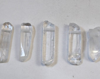 Genuine Natural Clear Quartz Beads, Large Crystal Points, Drops, Wholesale Beads