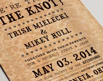 Rustic Wedding Invitation + RSVP Postcard