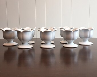 8 White Pedestal Dessert Cups