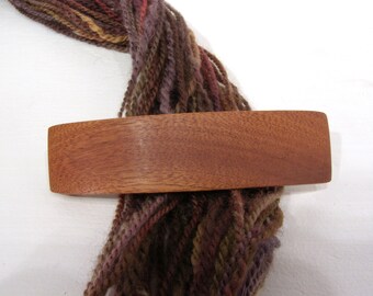 Medium Wooden Barrette, Mahogany, lifetime guarantee, No Glue, long thick hair, french clip, natural hair, wearable wood art, hair jewelry