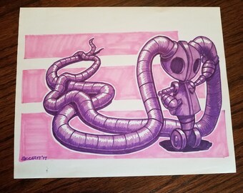 Long Hair Don't Care - Original Drawing