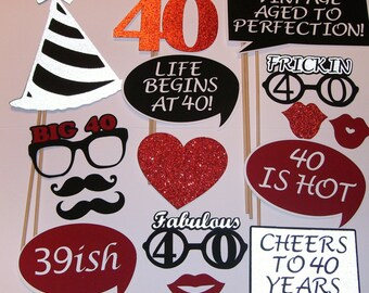 40th Birthday Photo Prop life begins at 40 Fabulous 40 (2139D)